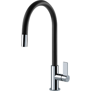 Ambient Mitigeur à mousseur monojet Chrome Noir / Chrome Blanc